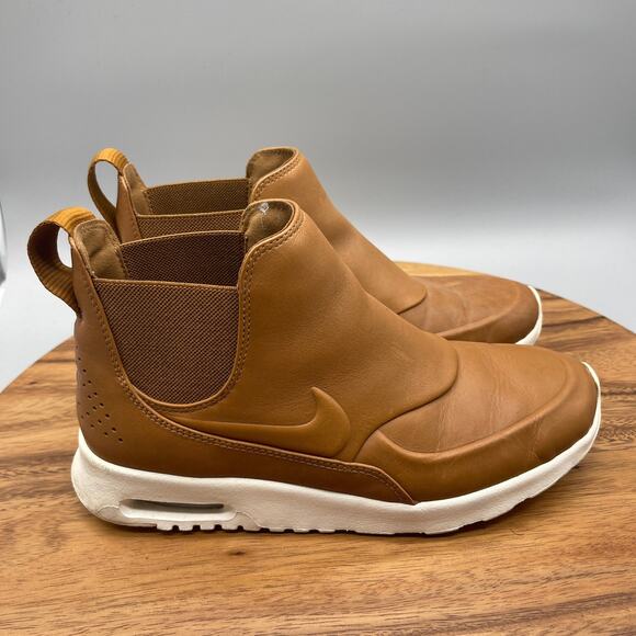 Nike Air Max Thea Mid Shoes Womens 8.5 Brown Leather Comfort Walking Gym Sneaker - Picture 1 of 8